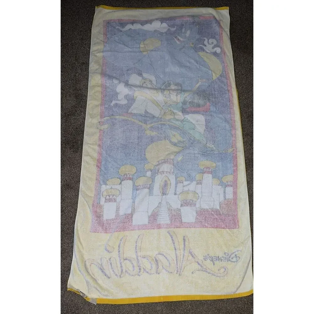 Vintage 90’s Disney Aladdin Beach Towel by Franco Genie Jasmine Aladdin